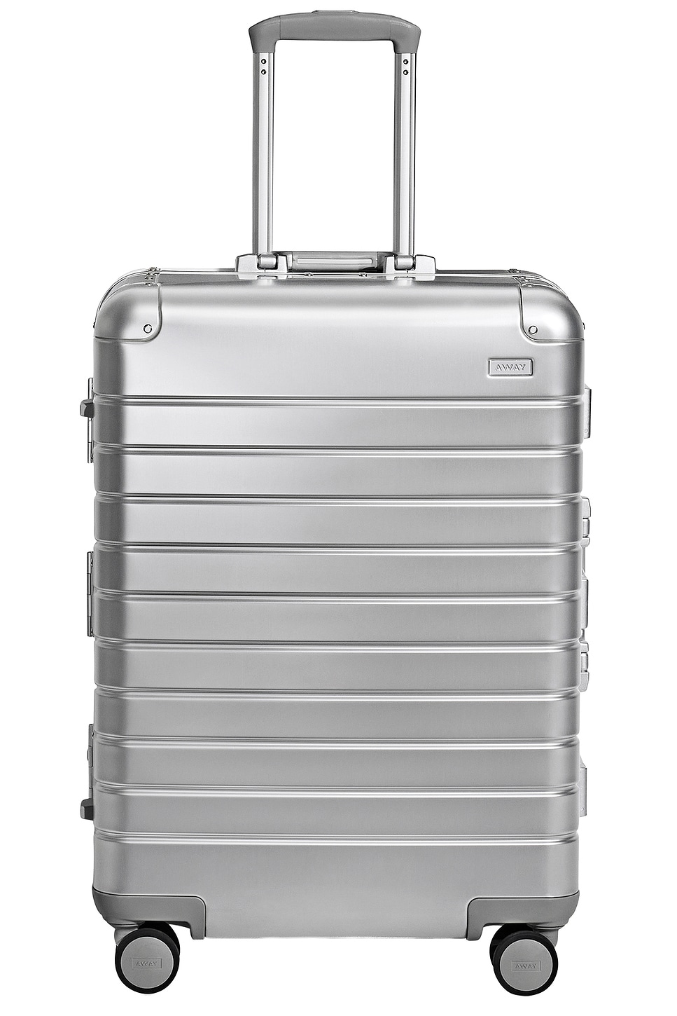 Away Aluminum Medium Checked in Metallic Silver