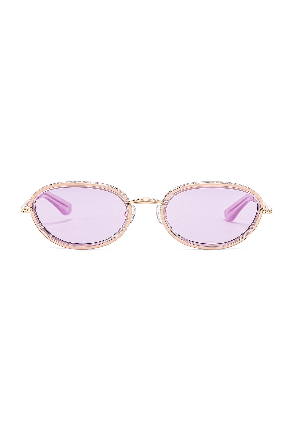 Image 1 of AREA Crystal Oval Sunglasses in Lilac & Light Gold