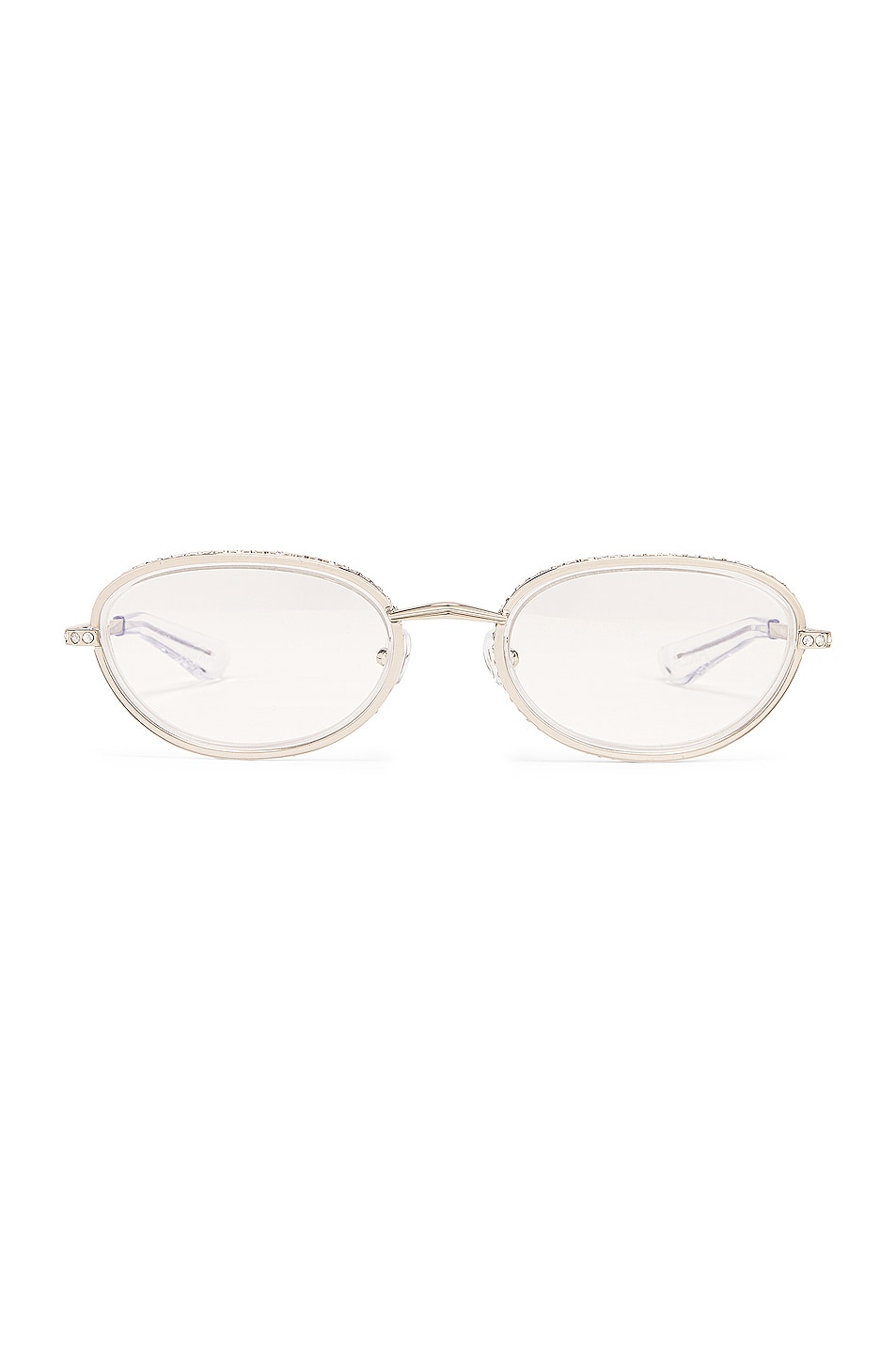 Image 1 of AREA Crystal Oval Optical Glasses in Clear & Silver