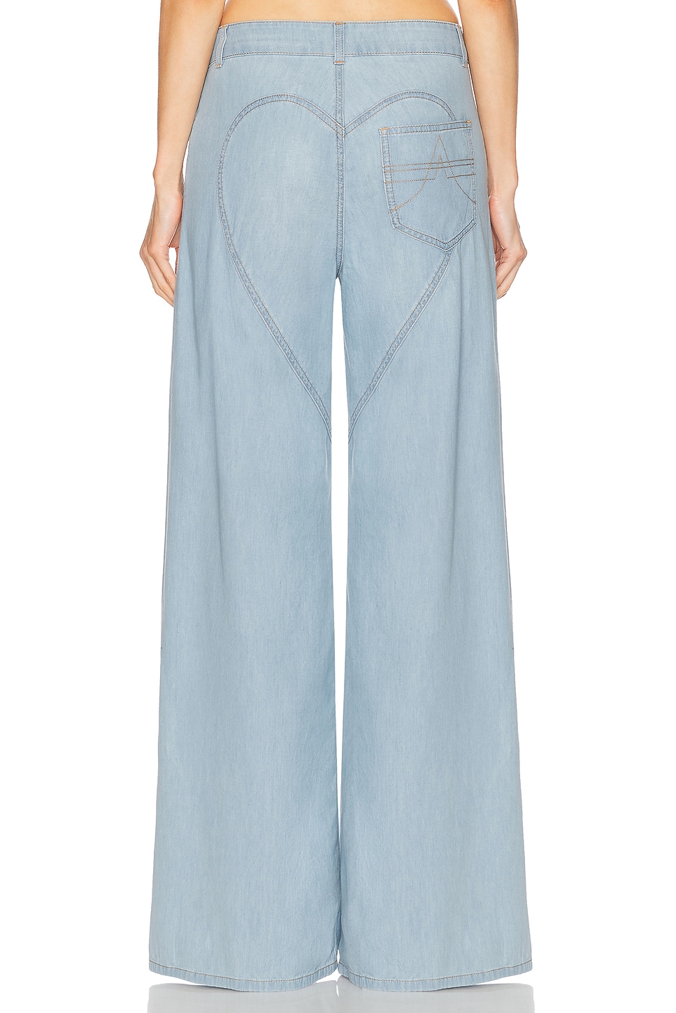 Area Crystal Rosette Wide Leg Jeans