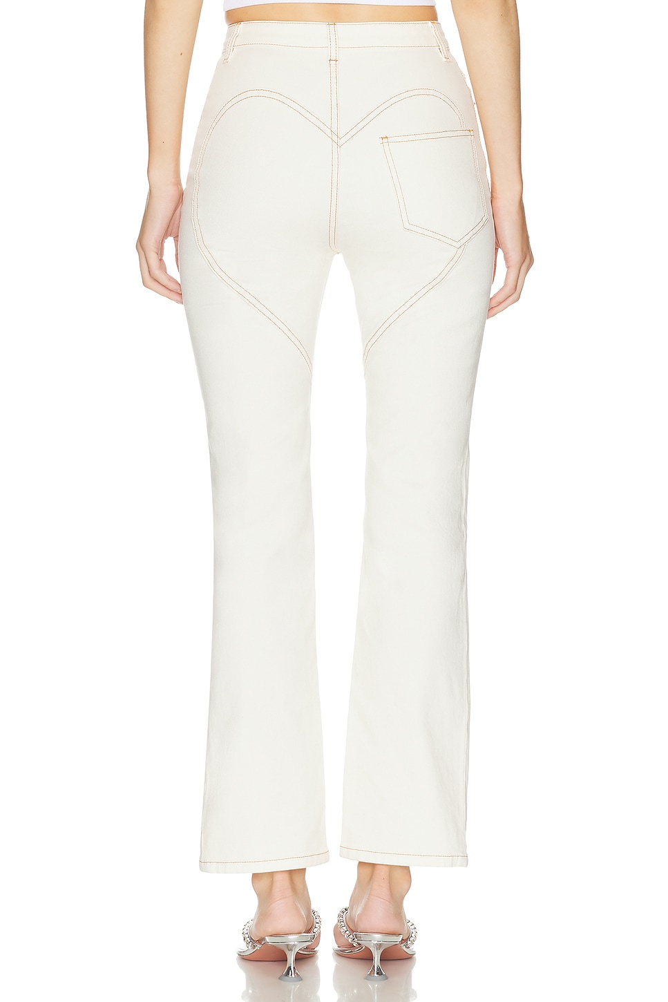 Area Crystal Grommet Straight Leg Jean