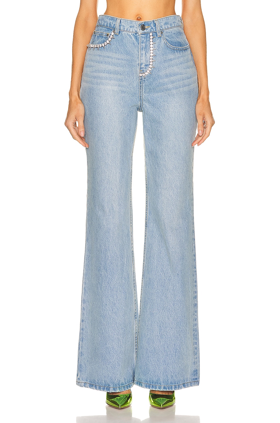 Image 1 of AREA 'Area' Nameplate Bootcut Jean in Light Blue