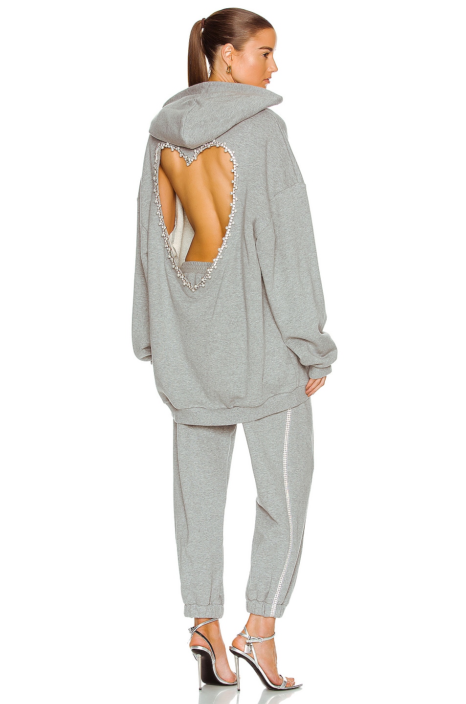 Image 1 of AREA Heart Cutout Oversized Hoodie in Heathered Grey
