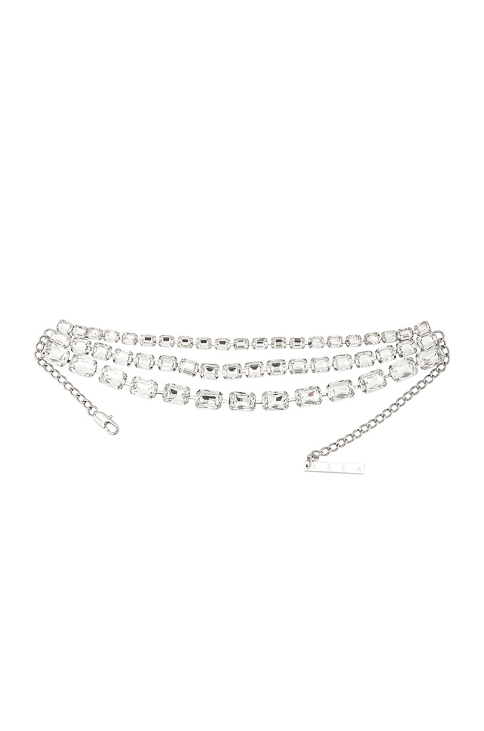 Image 1 of AREA Baguette Crystal Choker in Clear & Silver