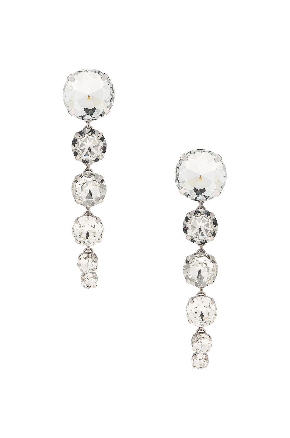 Image 1 of AREA Crystal Drop Earrings in Silver