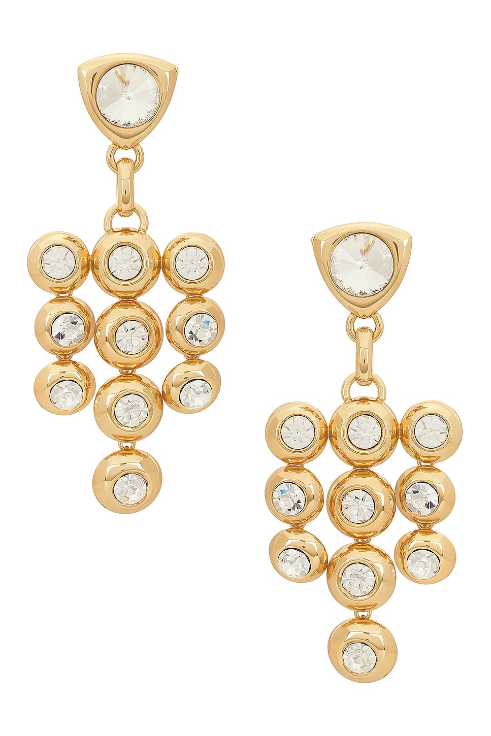 Image 1 of AREA Crystal Chandelier Earrings in Gold