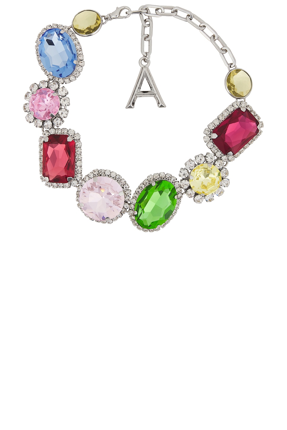Crystal Necklace in Metallic SIlver