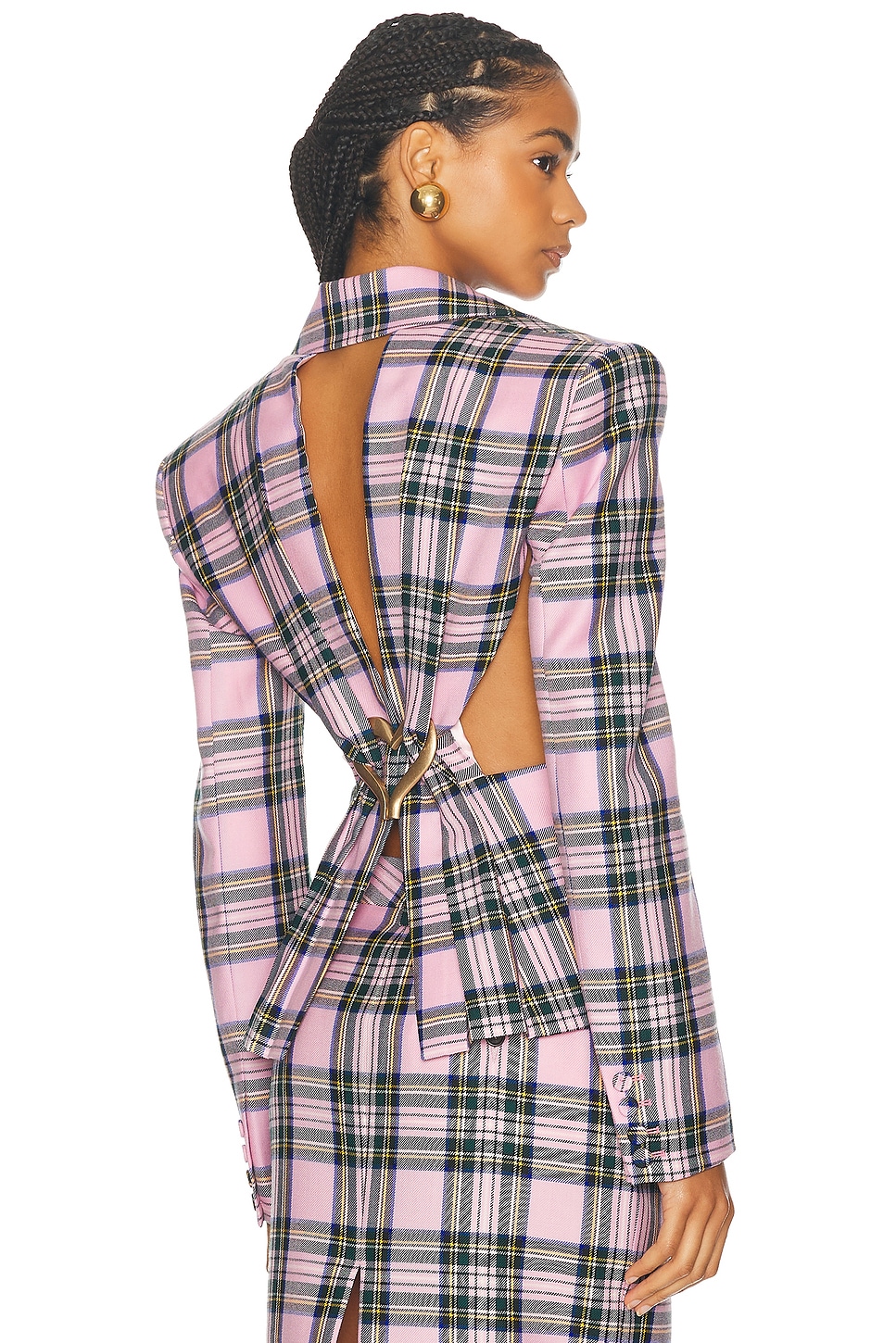 Image 1 of AREA Cutout Blazer in Pink Multi