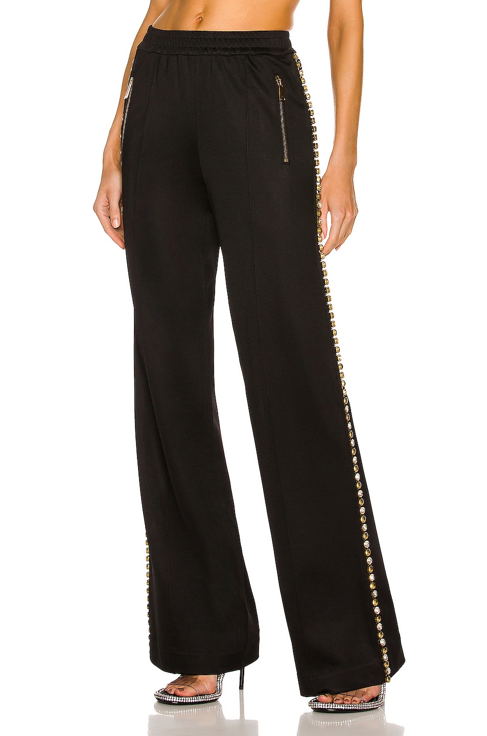 Image 1 of AREA Crystal Dome Track Pant in Black