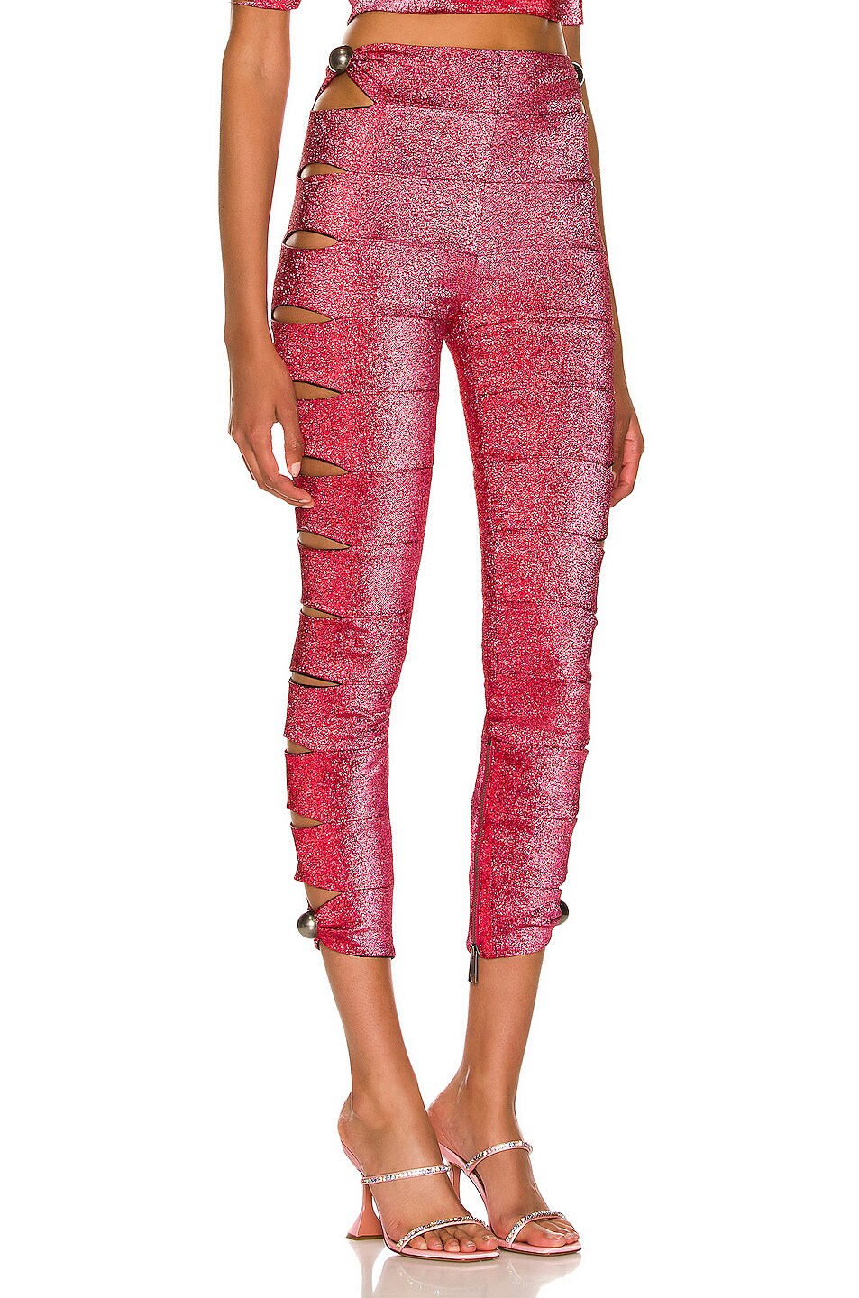 Image 1 of AREA Banded Legging in Pink & Red
