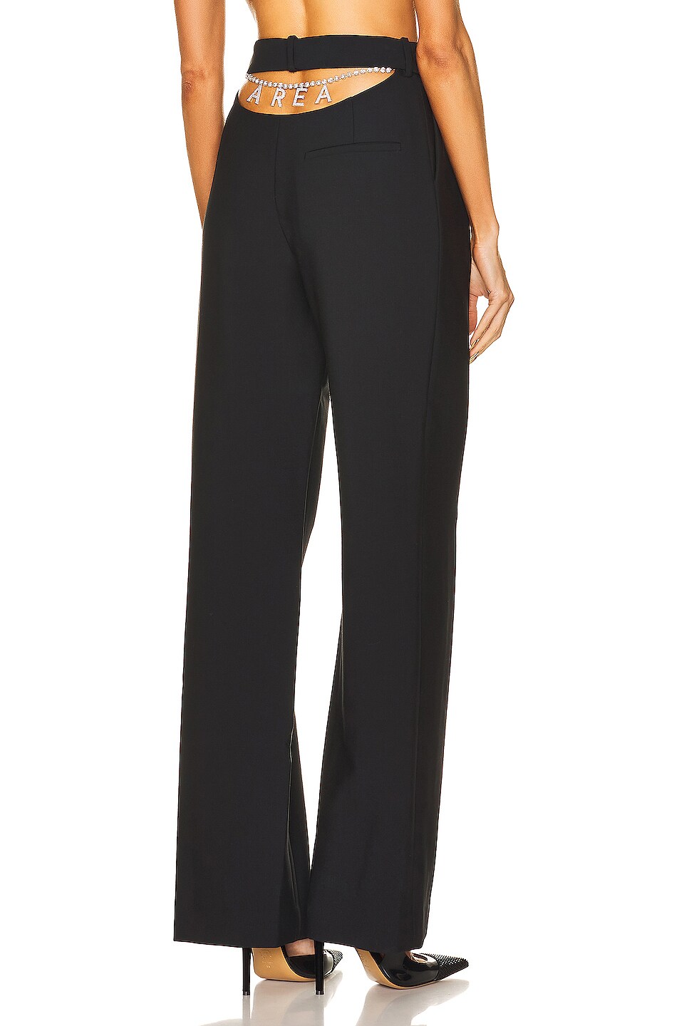 Image 1 of AREA 'Area' Nameplate Wide-Leg Trouser in Black
