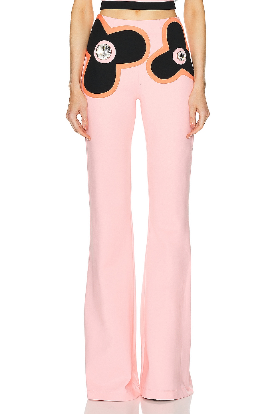 Image 1 of AREA Colorblock Flower Pant in Multi Pink