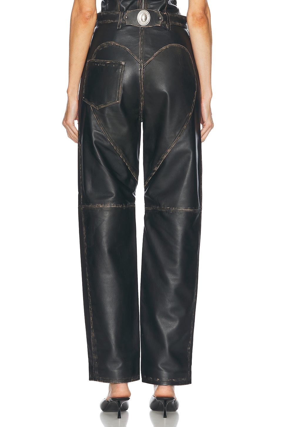 Area Studded Leather Slit Leg Pant thumbnail