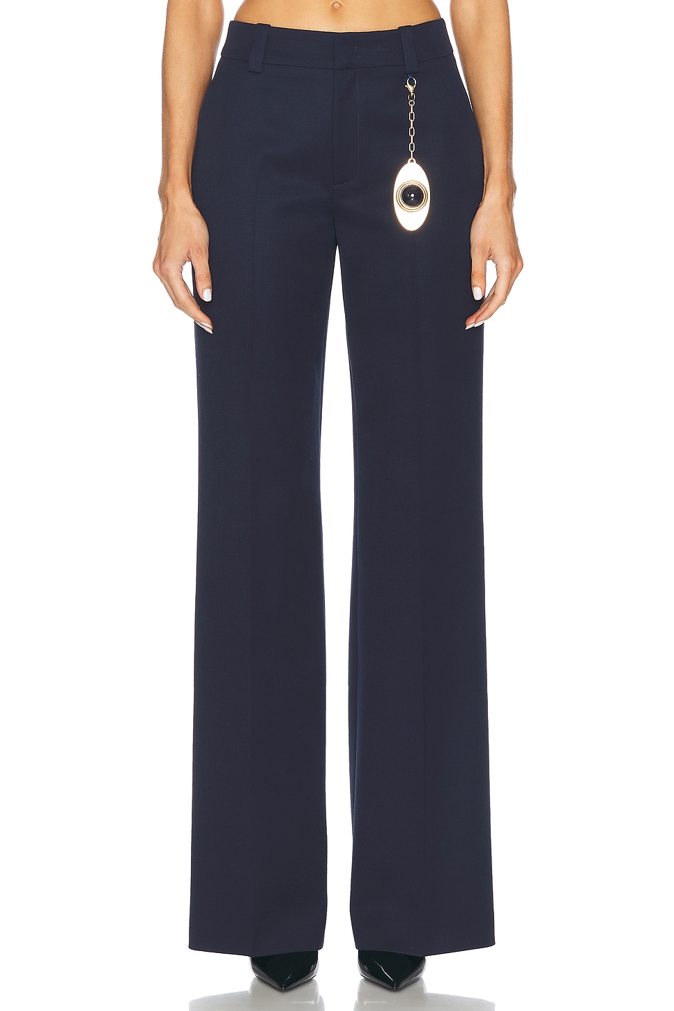 Shop Area Chain Plate Straight Leg Trouser In Midnight Blue