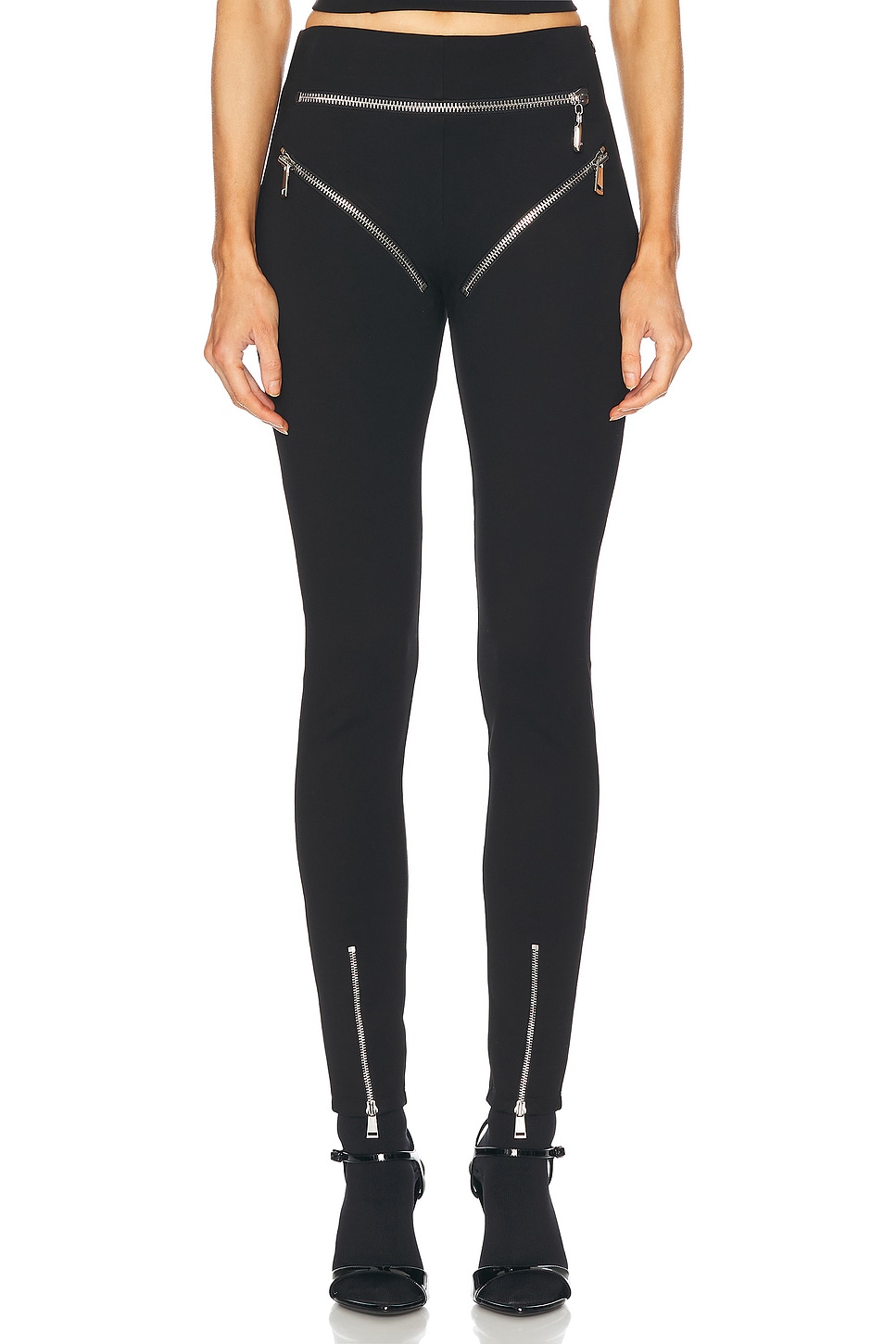 Zipper Brief Legging in Black