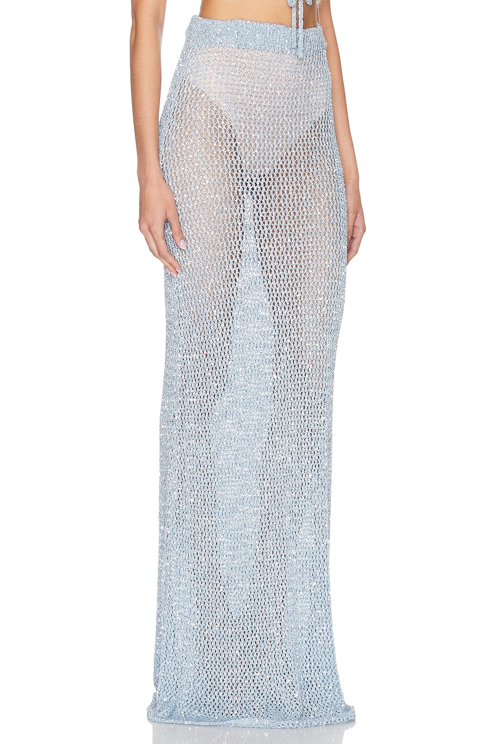 AREA SEQUIN CROCHET MAXI SKIRT 