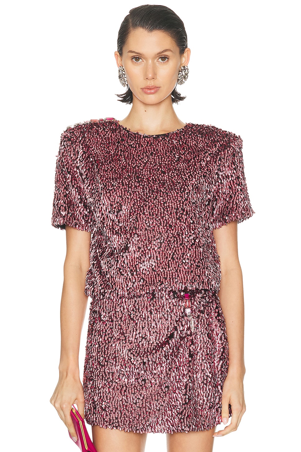 Area Sequin T-shirt In Purple