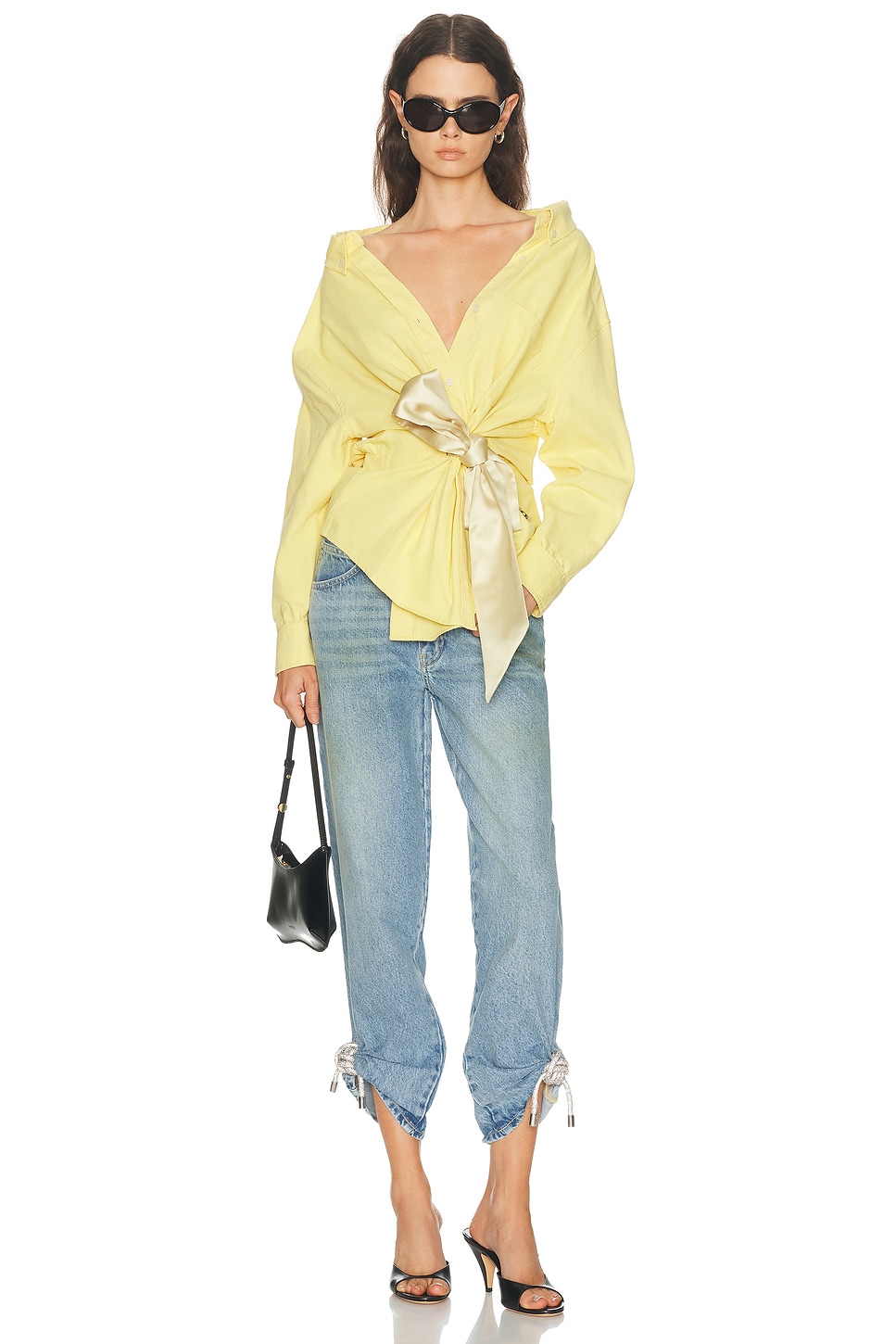 AREA Satin Knot Oxford Shirt | Thumbnail 5