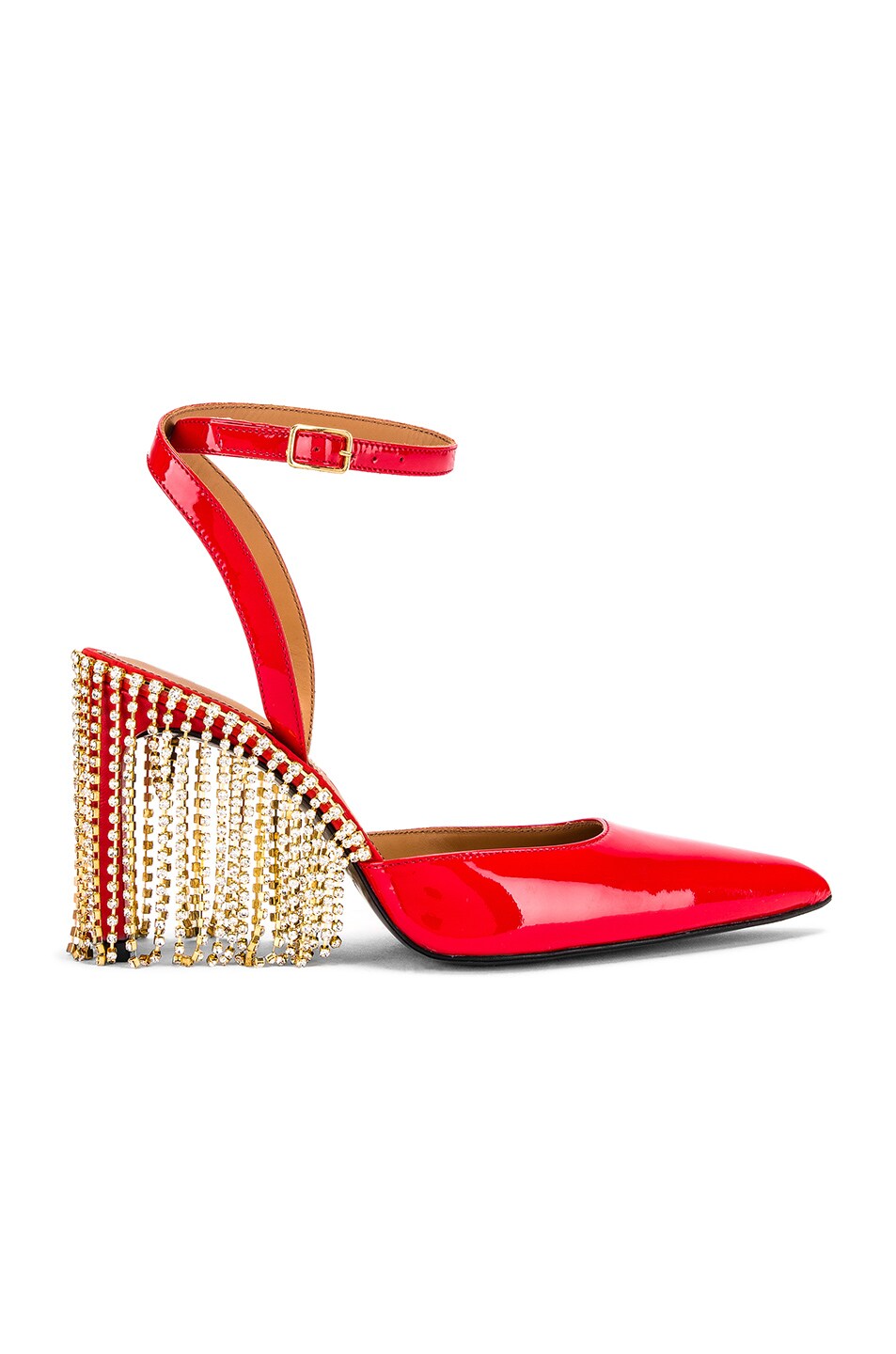 Image 1 of AREA Crystal Fringe High Heel in Red Patent