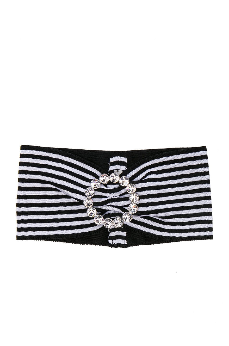 Image 1 of Alessandra Rich Buckle Headband in Black & White