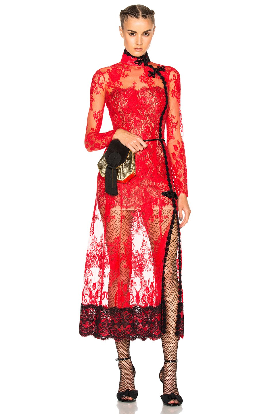 Image 1 of Alessandra Rich Empress Dress in Red