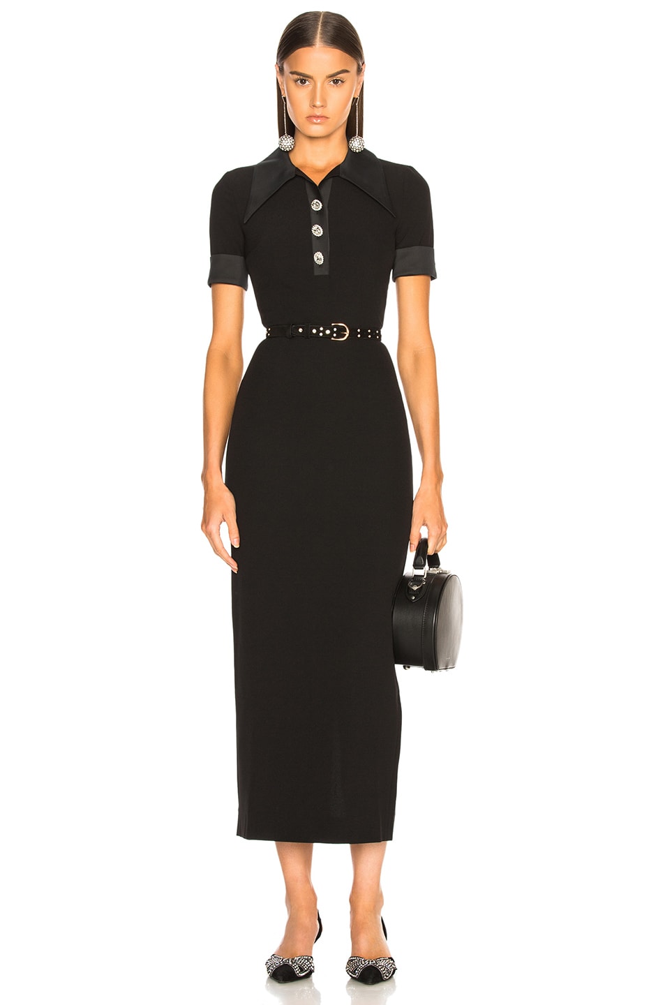Image 1 of Alessandra Rich for FWRD Polo Dress in Black