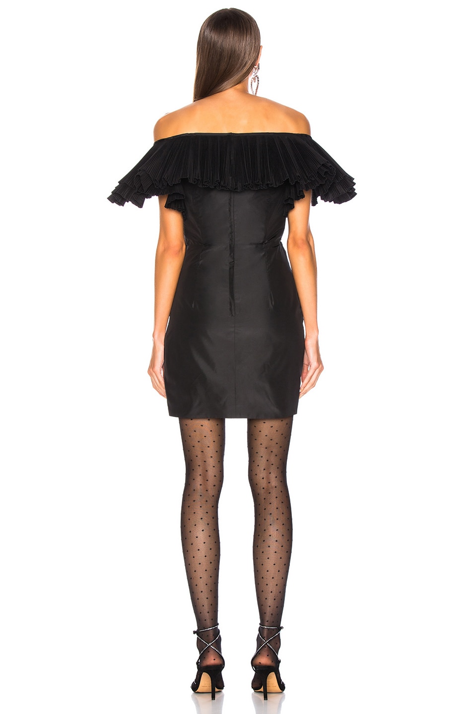 Alessandra Rich Silk Taffeta Butterfly Dress in Black | FWRD