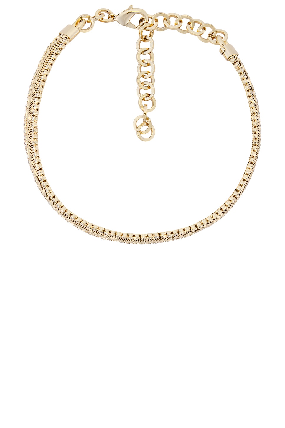 Image 1 of Alessandra Rich Chain Choker Necklace in Crystal & Gold