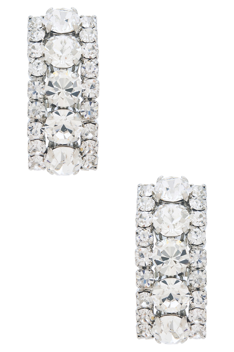 Alessandra Rich Crystal Earrings In Silver