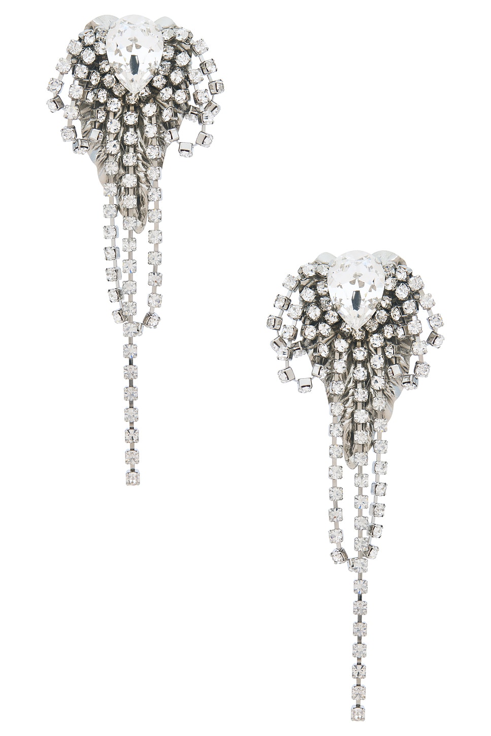 Image 1 of Alessandra Rich Dangle Earrings in Crystal & Silver