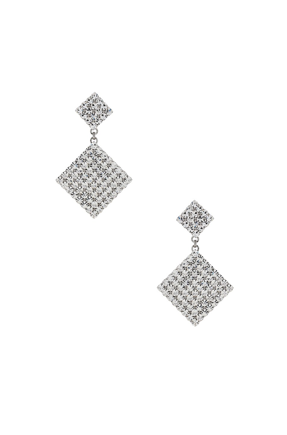 Image 1 of Alessandra Rich Double Diamond Crystal Earrings in Crystal