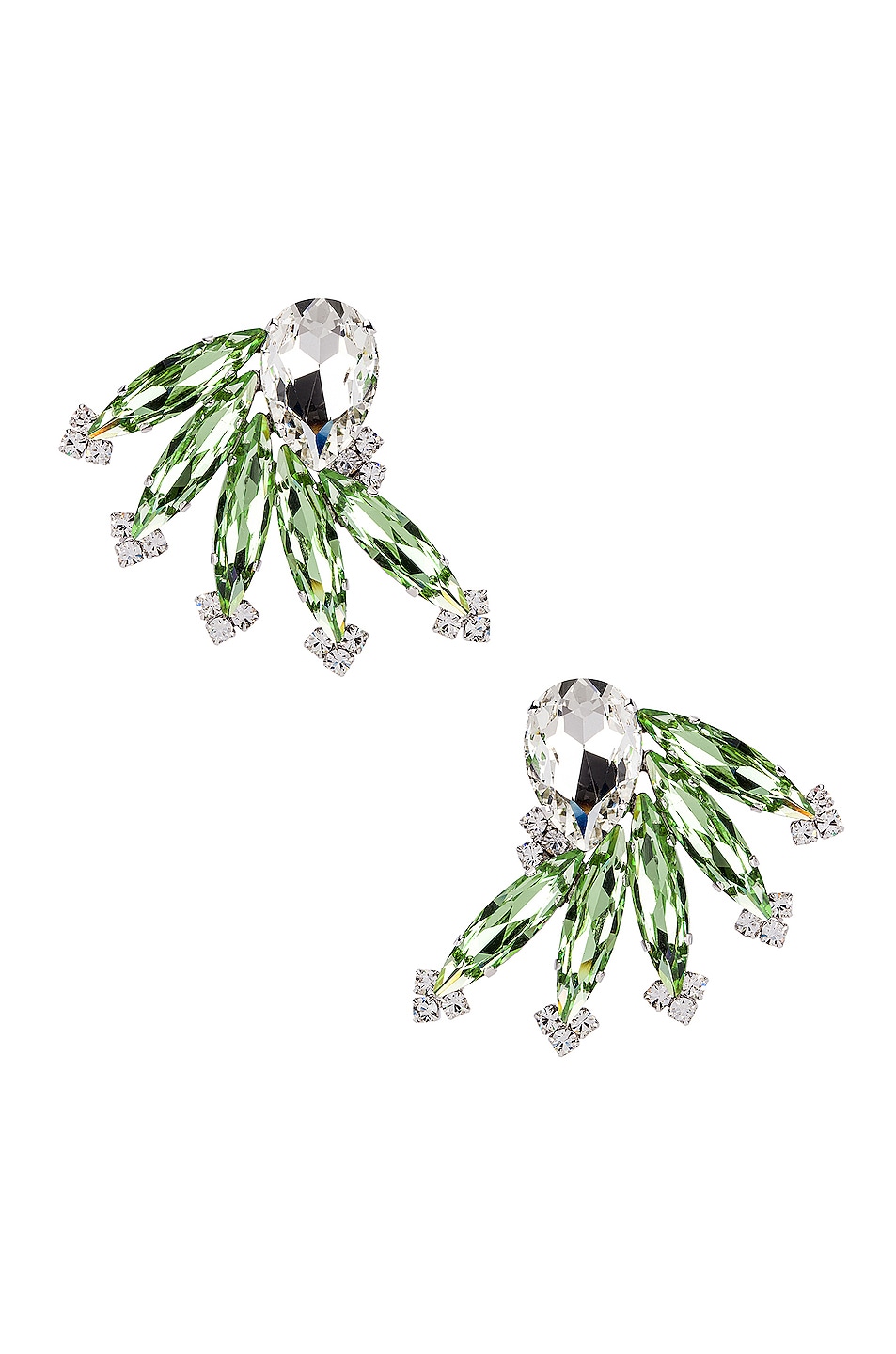 Image 1 of Alessandra Rich Wing Earrings in Green