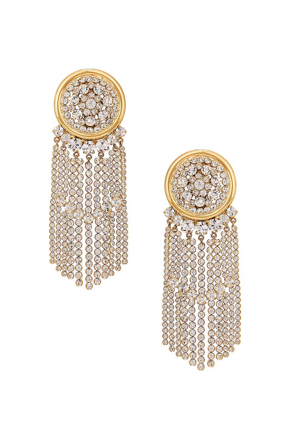 Image 1 of Alessandra Rich Crystal Cascade Earrings in Gold