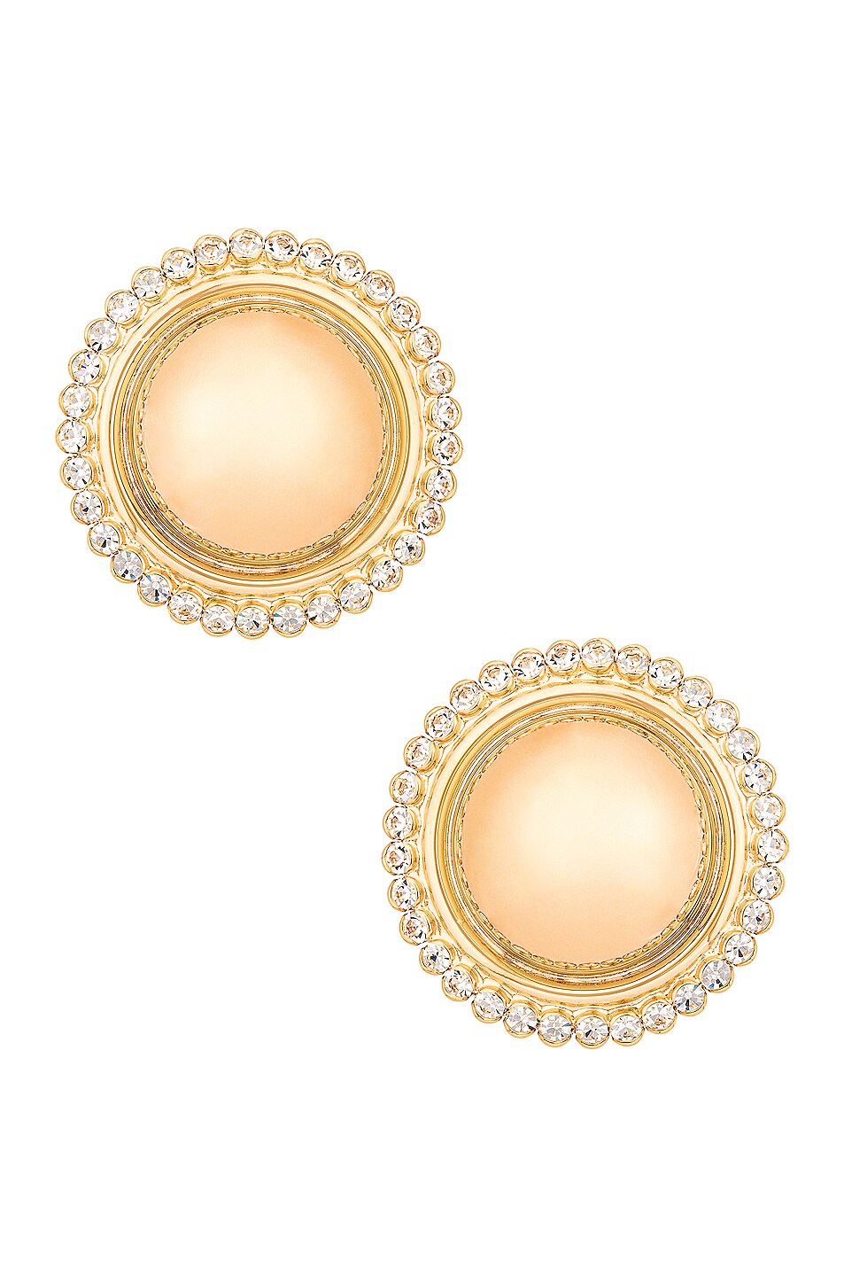 Image 1 of Alessandra Rich Gold Half Sphere Clip Earrings in Gold