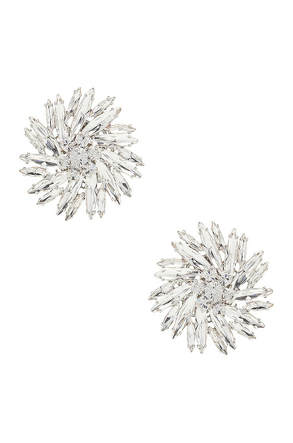 Image 1 of Alessandra Rich Crystal Flower Earrings in Crystal Silver