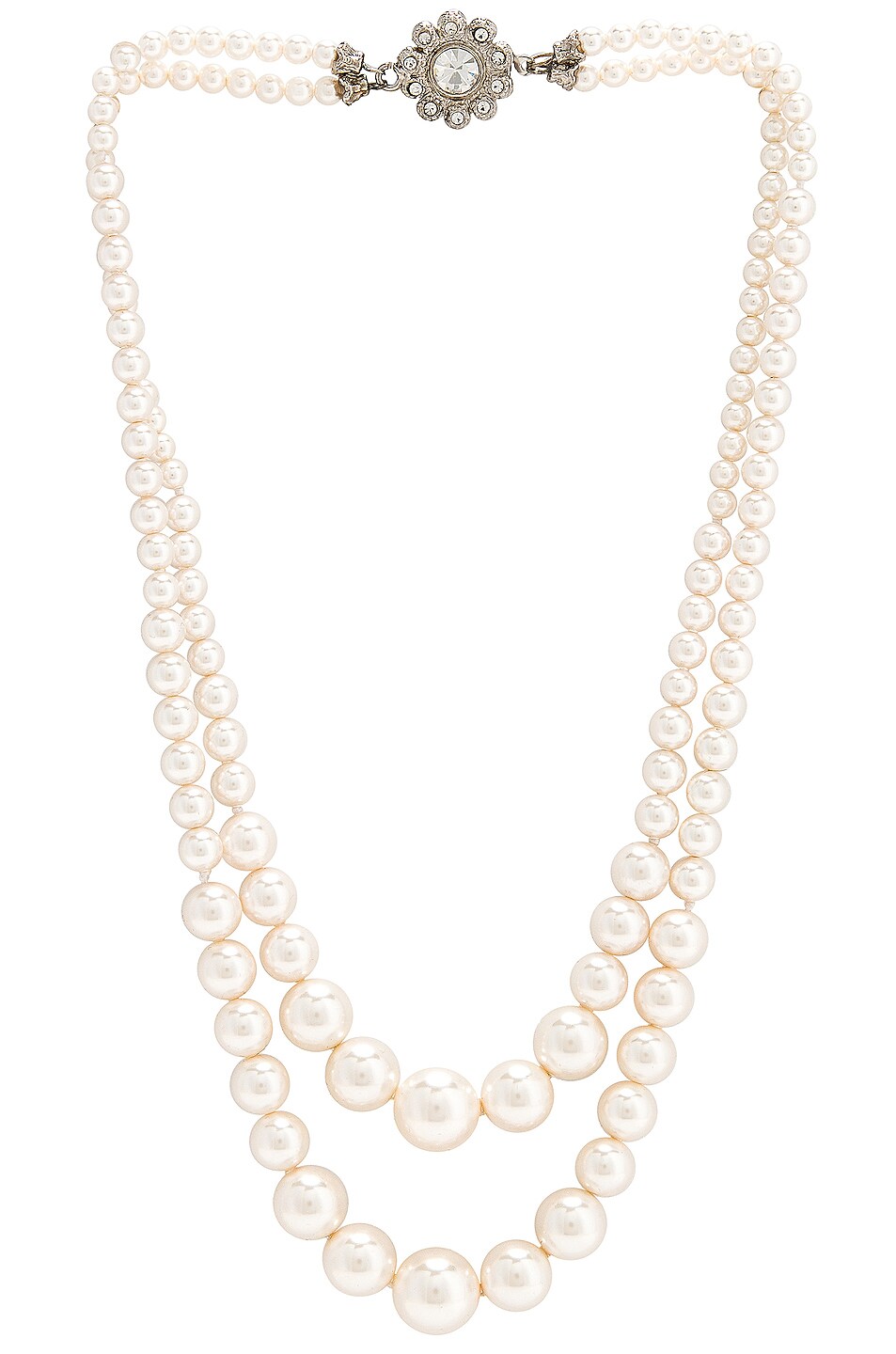 Image 1 of Alessandra Rich Double Pearl Necklace in Pearl
