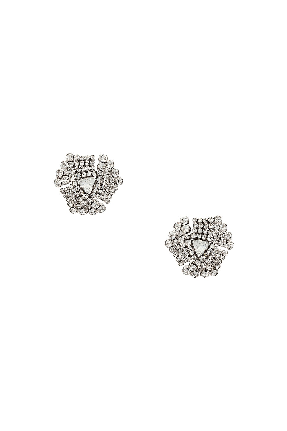 Image 1 of Alessandra Rich Crystal Earrings in Cry Silver