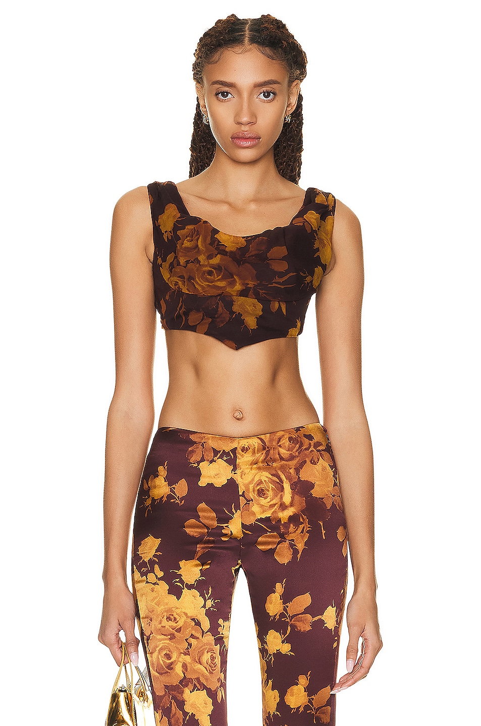 Image 1 of Alessandra Rich Draped Top in Brown