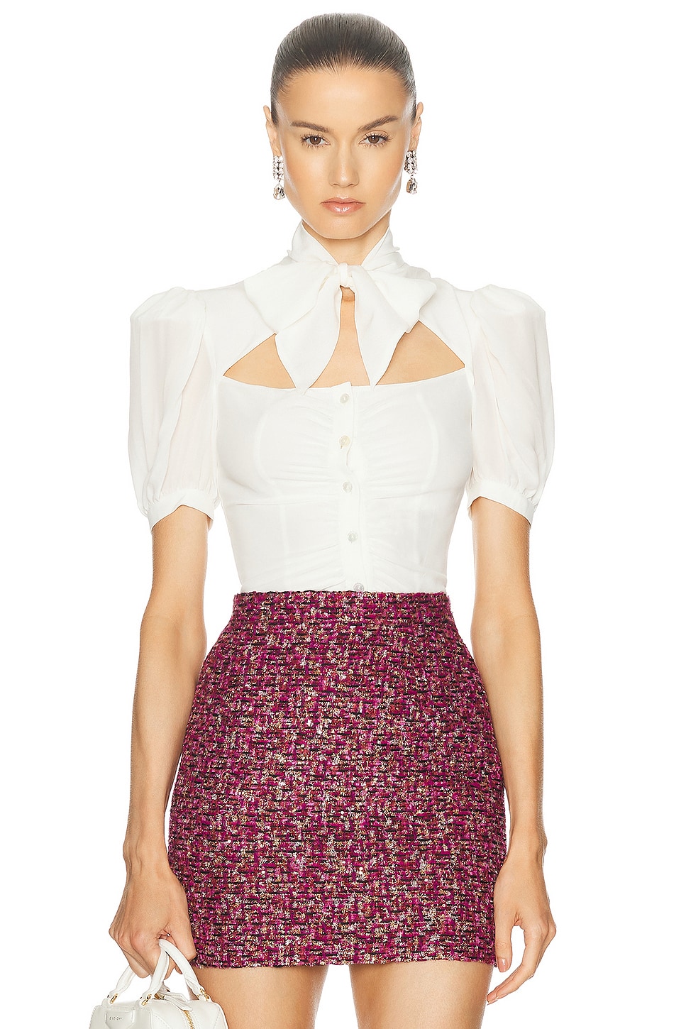 Image 1 of Alessandra Rich Blouse Top in White