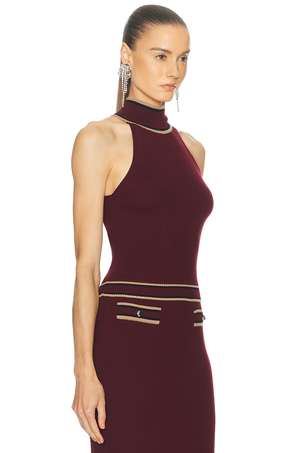 Alessandra Rich High Neck Top In Multi