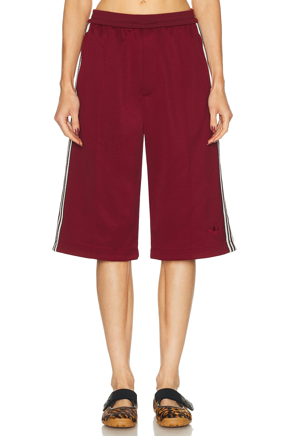 Image 1 of adidas by Wales Bonner Track Shorts in Collegiate Burgundy
