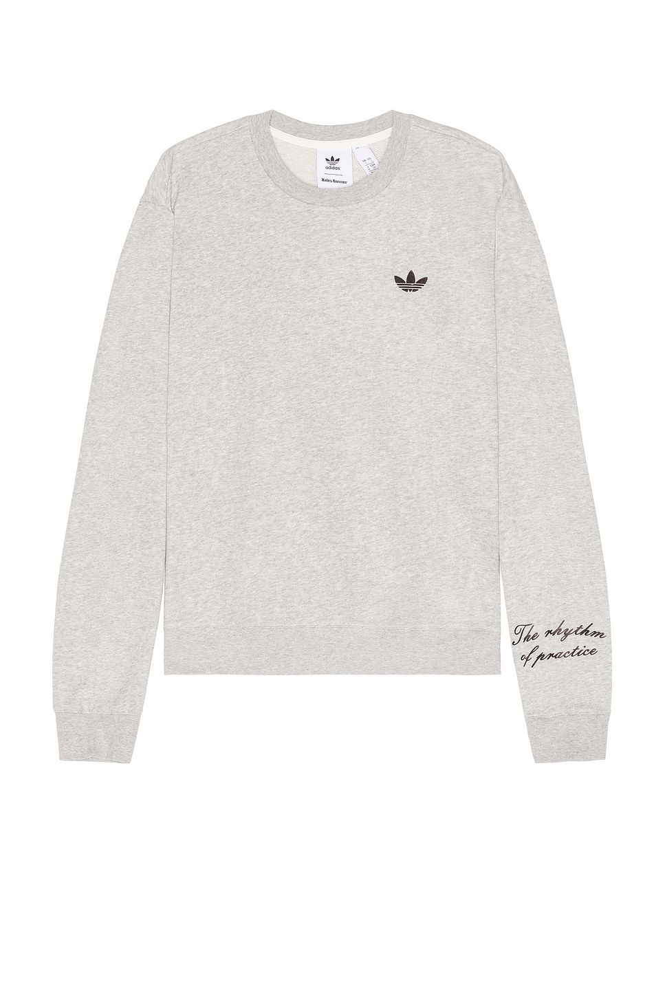 Image 1 of adidas by Wales Bonner Long Sleeve Crew T in Medium Grey Heather