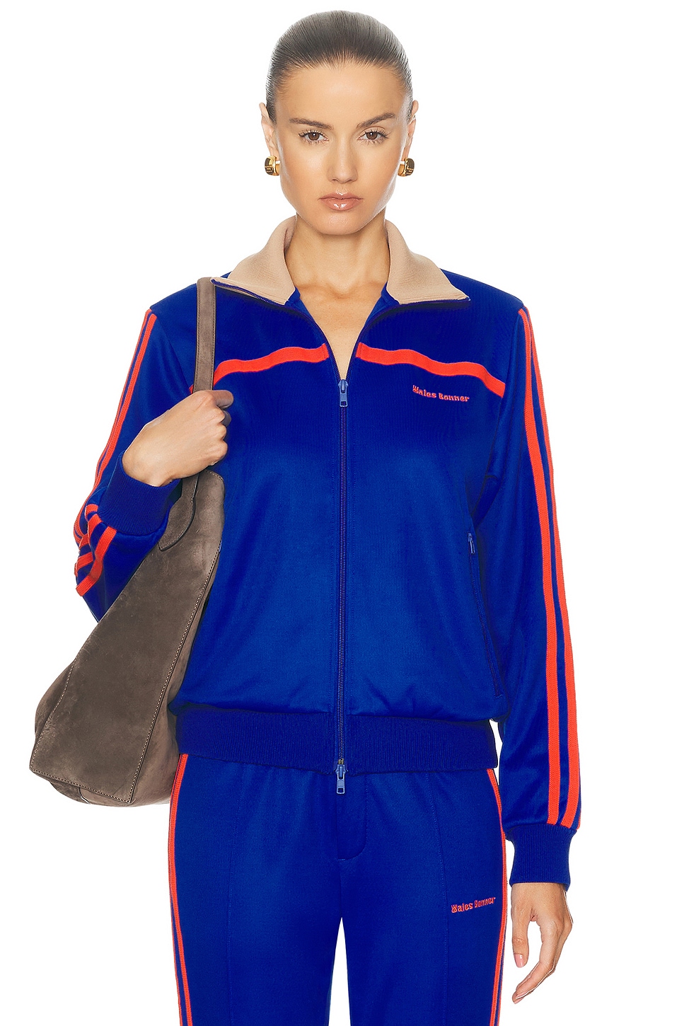 Jersey Track Sweater in Blue