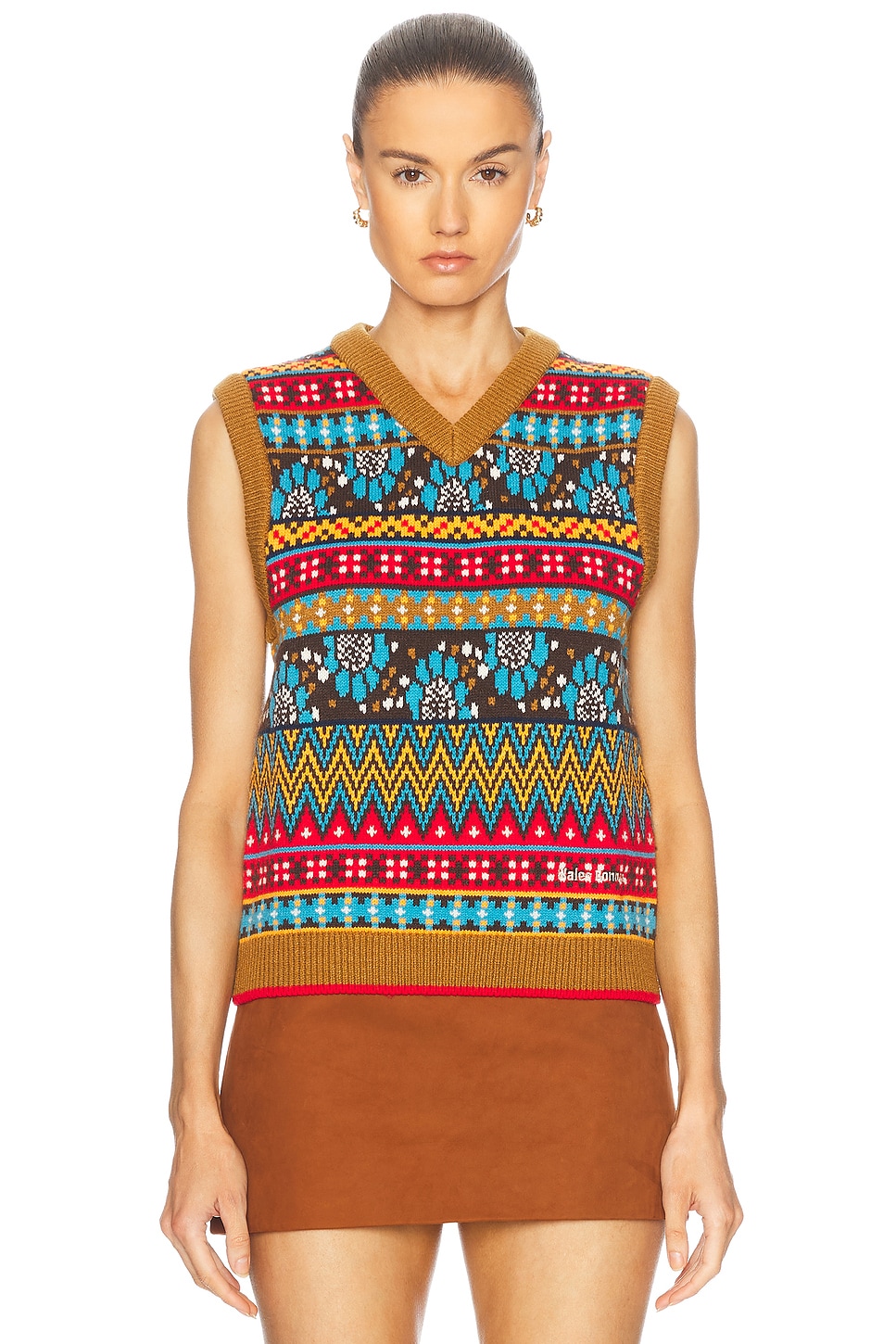 Knit Vest in Brown