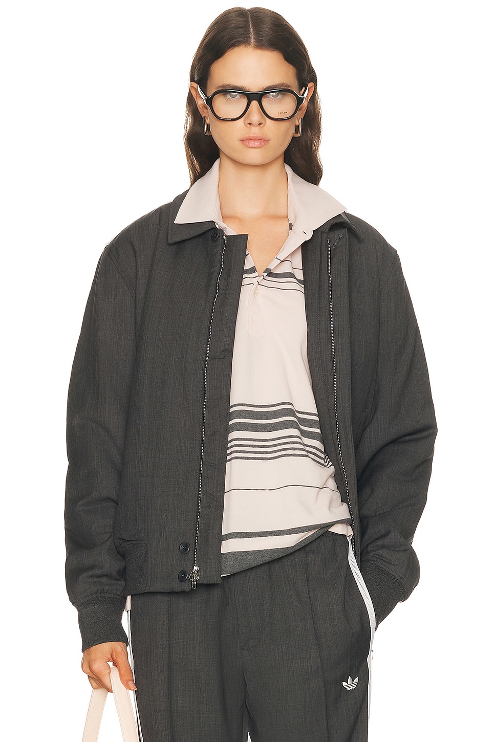 Image 1 of adidas by Wales Bonner Wool Blouson in Dark Grey Heather