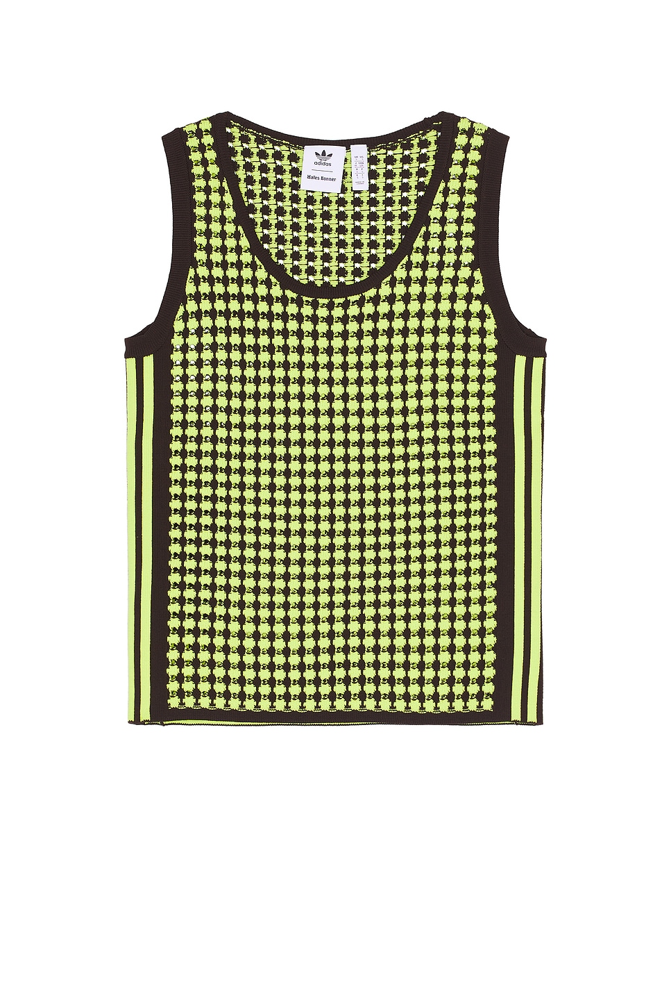 Image 1 of adidas by Wales Bonner Crochet Vest in Semi Frozen Yellow & Night Brown