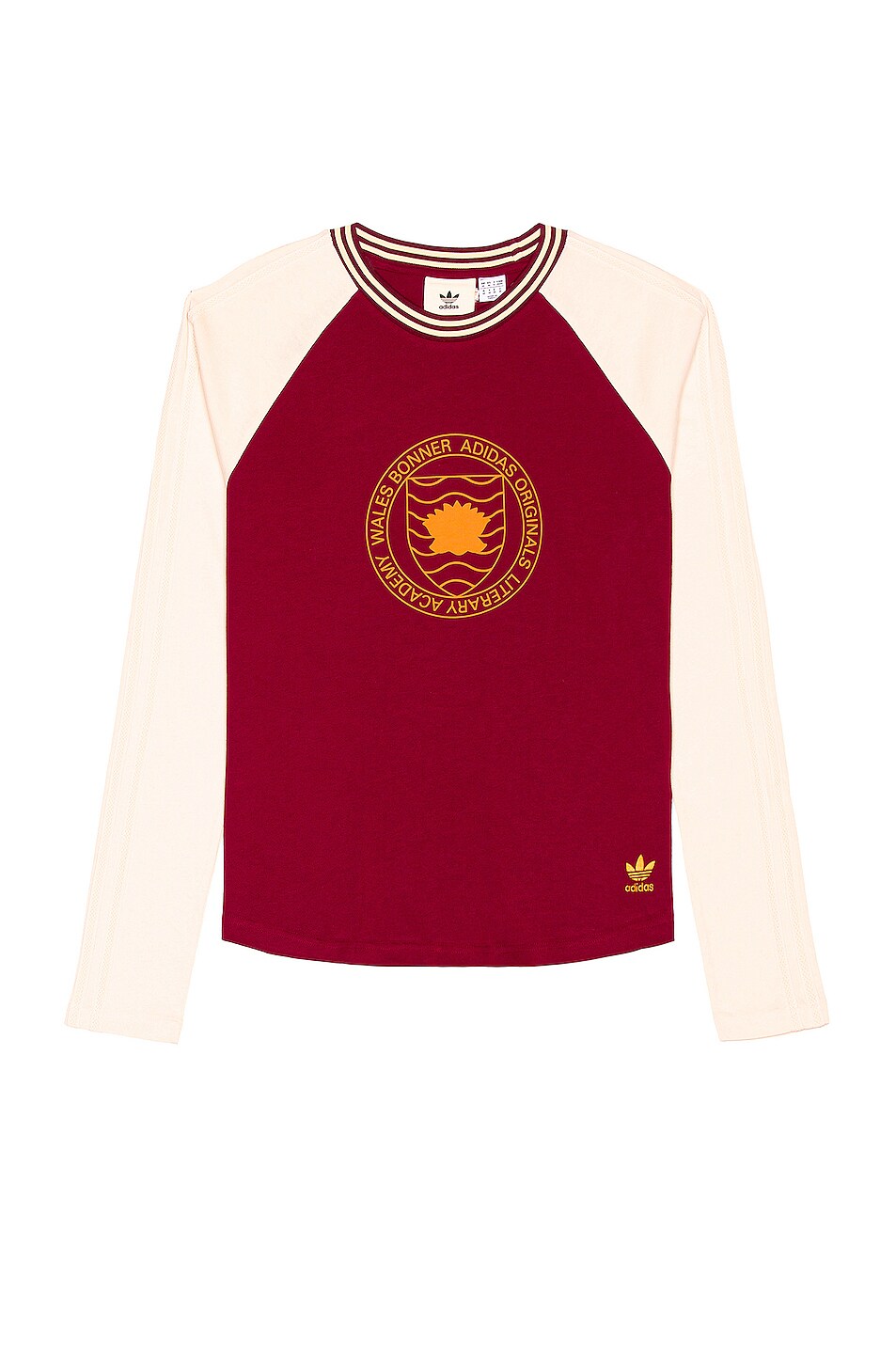 Image 1 of adidas by Wales Bonner Graphic LS Tee in Collegiate Burgundy