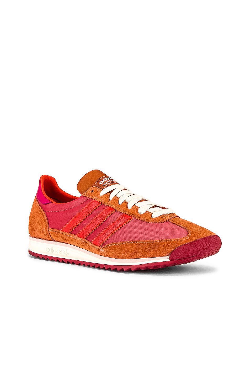 Image 1 of adidas by Wales Bonner SL72 Wales Bonner Sneaker in Trace Pink F17 & Collegiate Orange & Maroon