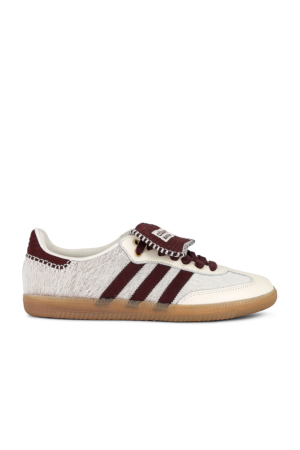 Image 1 of adidas by Wales Bonner Pony Tonal Samba Sneaker in Cream White & Mystery Brown