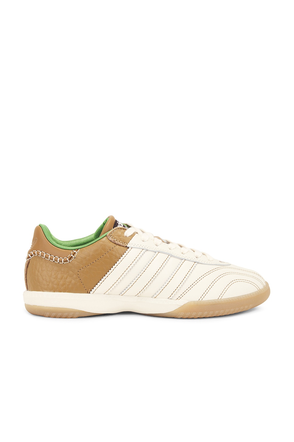 Image 1 of adidas by Wales Bonner Samba Millenium Sneaker in Wonder White, Desert, & Crew Green